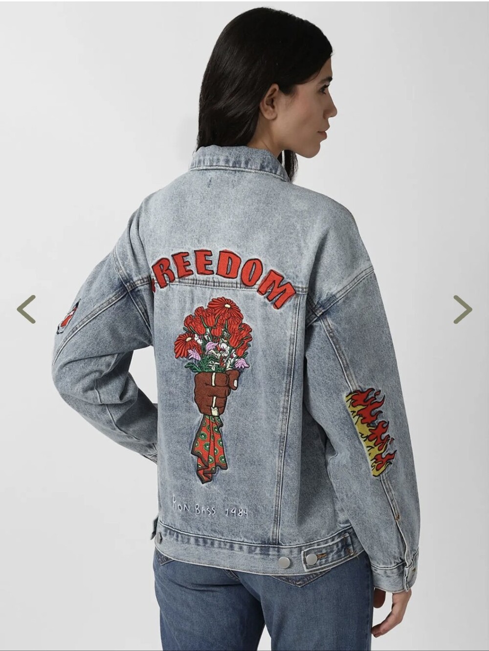 RARE Collector's PieceForever 21 x Ron Bass "Freedom" Heavily Embroidered Denim
